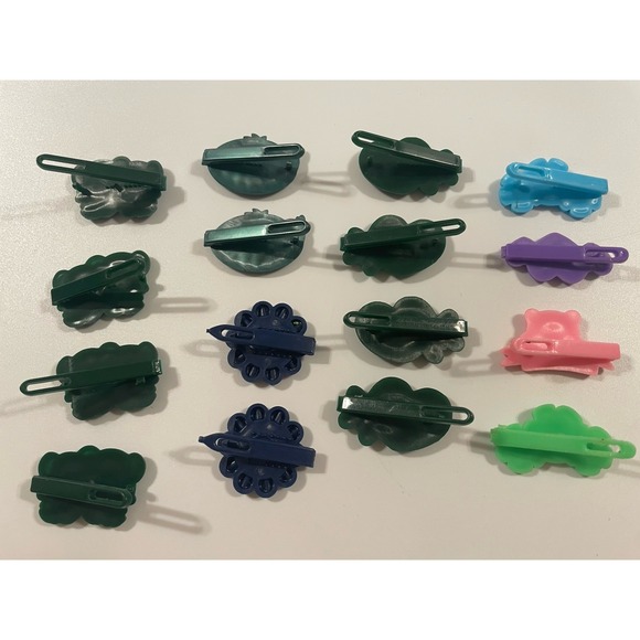 Vtg lot Girls Novelty Hair Clip Barrette Flower Puppy‎ Smile Heart 80s 90s Y2K - Picture 14 of 14
